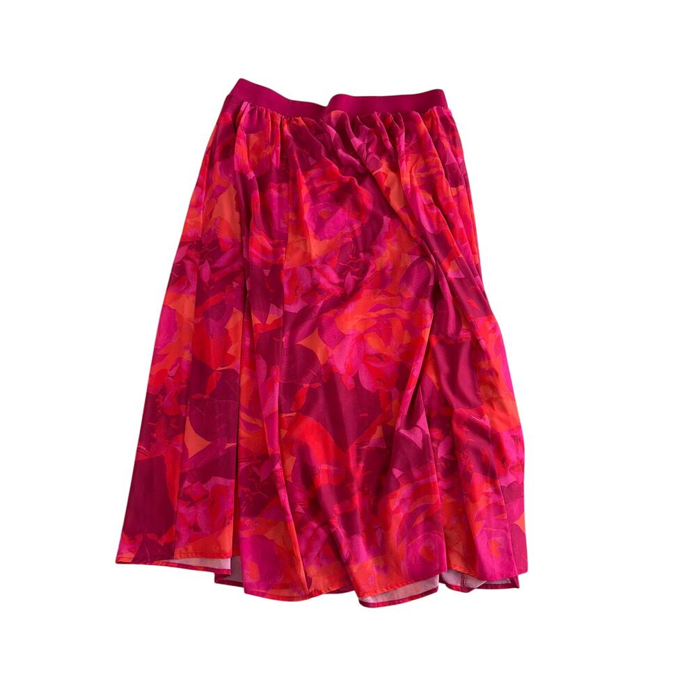 Torrid Maxi Skirt Size 2X Built In Bike Shorts Pink Floral Chiffon Resortwear - Picture 5 of 7